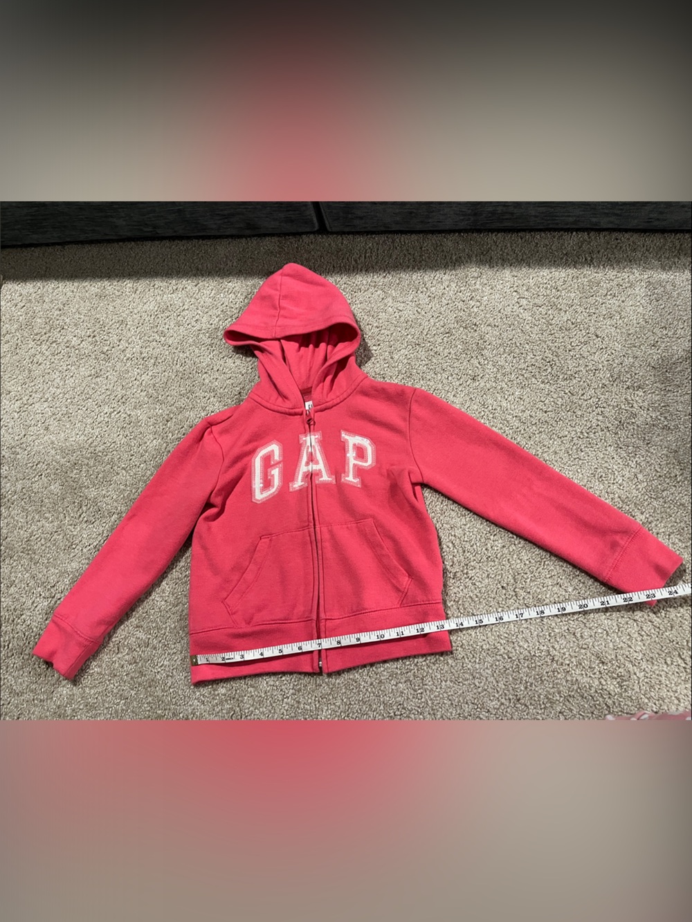 GAP Girls Pink Zip Hoodie with Logo S6-7